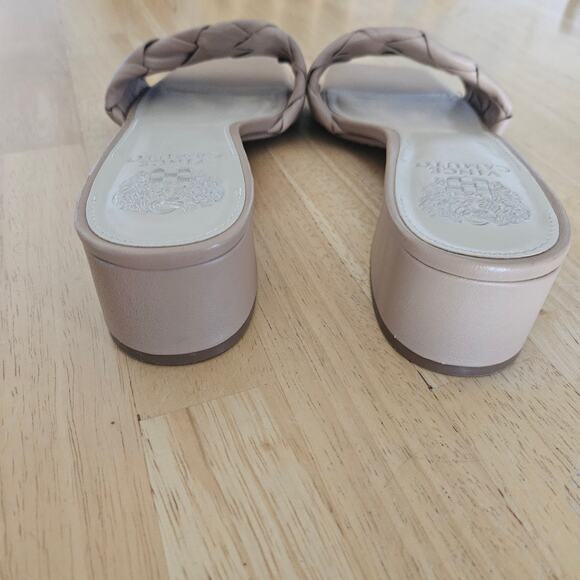 Vince Camuto Semtera Woven-Strap Nude Sandal Mule Heels Size 8.5 M - Picture 3 of 9